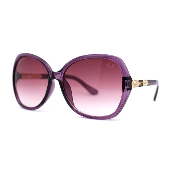 Womens Art Deco Rhinestone Jewel Arm Butterfly Designer Sunglasses Purple