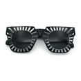 thumbnail image 1 of Womens Art Nouveau Deco Thick Plastic Horn Rectangle Sunglasses All Black, 1 of 8