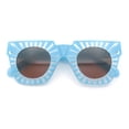 thumbnail image 1 of Womens Art Nouveau Deco Thick Plastic Horn Rectangle Sunglasses Blue - Brown, 1 of 8