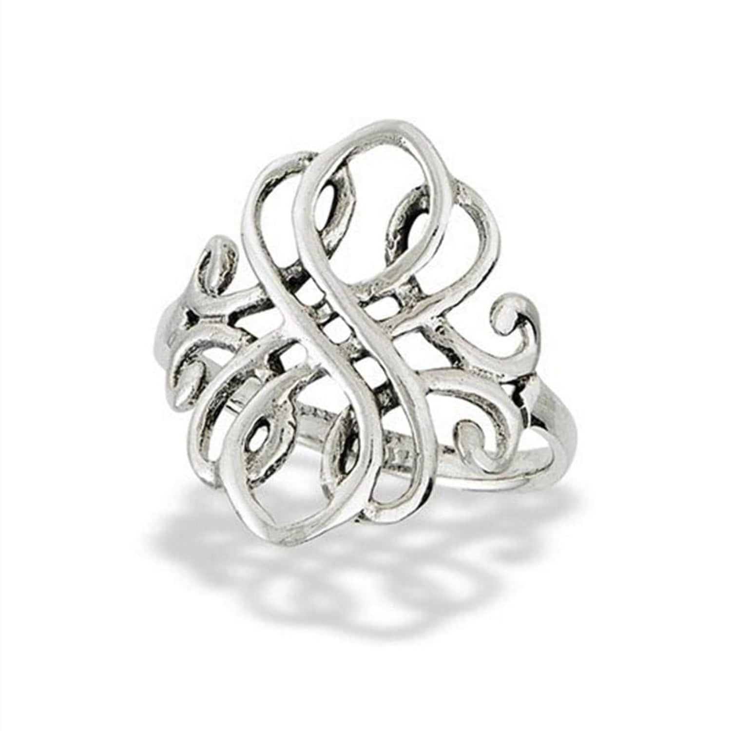 Womens Art Nuevo Boho Ring 925 Sterling Silver Filigree Bohemian Band Fantasy Forge Jewelry