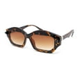 thumbnail image 1 of Womens Artsy Lipstick Hinge Beveled Mod Rectangle Sunglasses Tortoise - Brown, 1 of 4