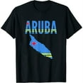 thumbnail image 1 of Womens Aruban - Aruba Country Map Flag T-Shirt Black Large, 1 of 5