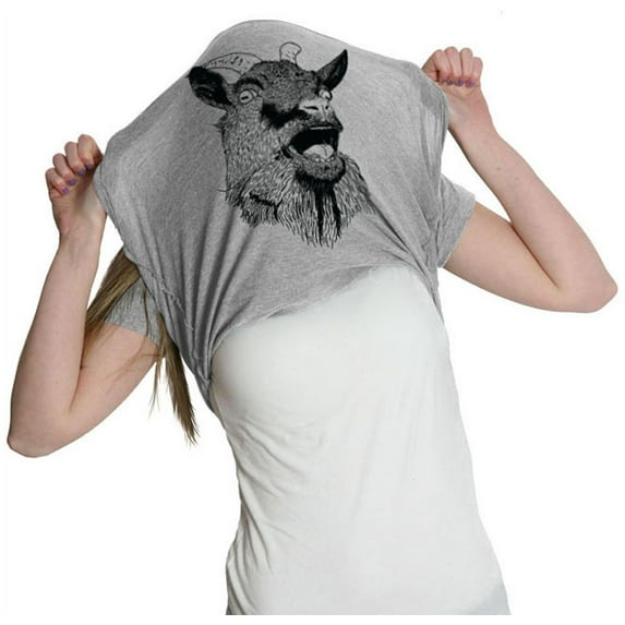 Womens Ask Me About My Goat Flip Up T Shirt Cute Farm Animal Slim Fit Tee Womens Graphic Tees