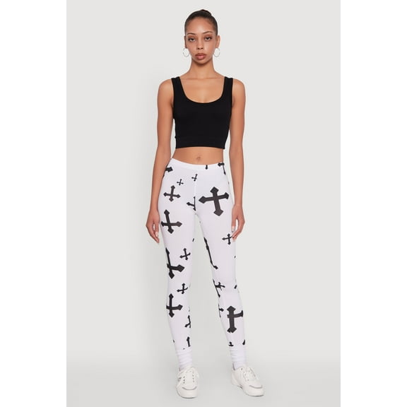 Womens Assorted Cross Print Leggings