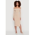 thumbnail image 1 of Womens Asymmetrical Fold Over Off The Shoulder Side Slit Dress, 1 of 4