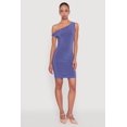 thumbnail image 1 of Womens Asymmetrical Shoulder Ruched Side Mini Dress, 1 of 4