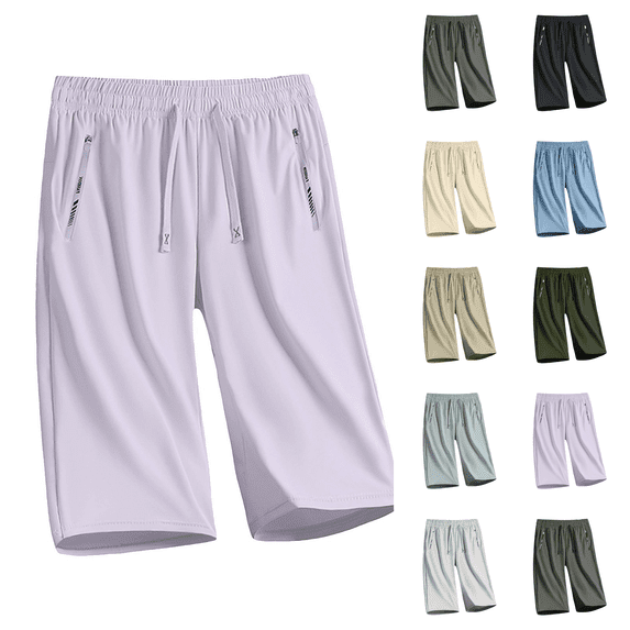 Womens Athletic Bermuda Shorts Ultra Stretch Petite Quick Dry Drawstring Waist Casual Shorts With Functional Pockets Summer Beach Light pink XL