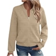 thumbnail image 1 of Womens Athletic Jackets Pockets Travel Trendy Slim Fitted Sports Zipper Running Gym Cozy Tops Trendy Lightweight Spring Fall Long Sleeve Solid Color Travel Jacket, 1 of 5