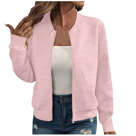 Womens Athletic Jackets Trendy Lightweight Spring Fall Long Sleeve Solid Color Travel Tops Trendy Slim Fitted Sports Zipper Running Gym Cozy Jacket