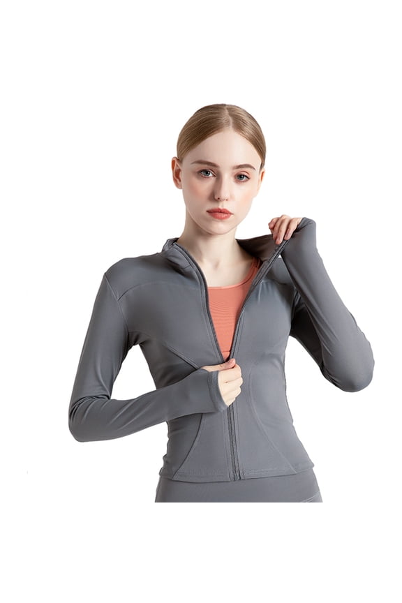 Womens Athletic Jackets for Workout, Scrub and Gym Jackets Women-Sea salt ash