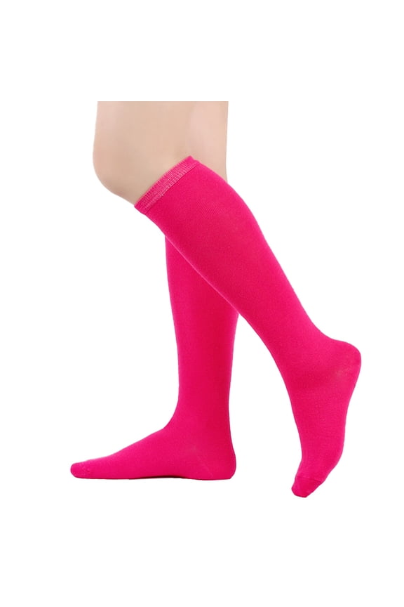 Womens Athletic Knee High Socks, Outdoor Sport Thigh High Stockings, Casual Stripes Tube Socks(1 Pair)