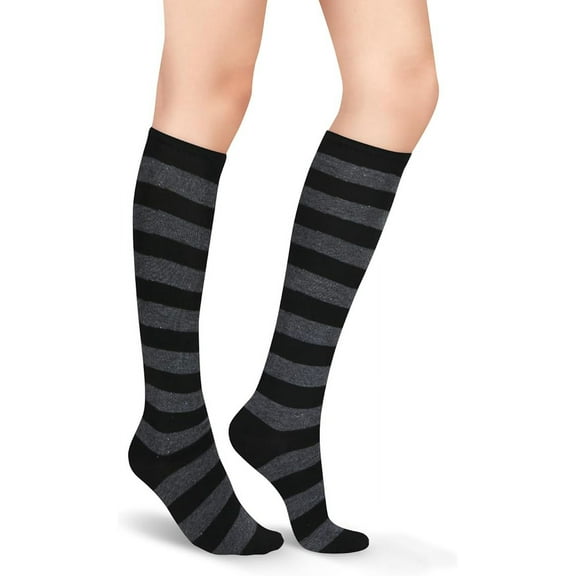 Womens Athletic Knee High Socks, Outdoor Sport Thigh High Stockings, Casual Stripes Tube Socks