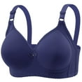 thumbnail image 1 of Womens Athletic Seamless Bra Women's Wireless Push up Bras, V Neck Comfortable Breathable Bralettes Full Cover Padded Smoothing Underwear Bra Blue L, 1 of 7