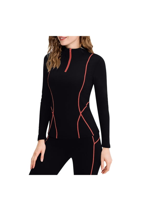 Womens Athletic Shirts Workout Long Sleeve Slimming Tops Mock Neck Summer Yoga Running Quickdrying Shirt, Orange, L