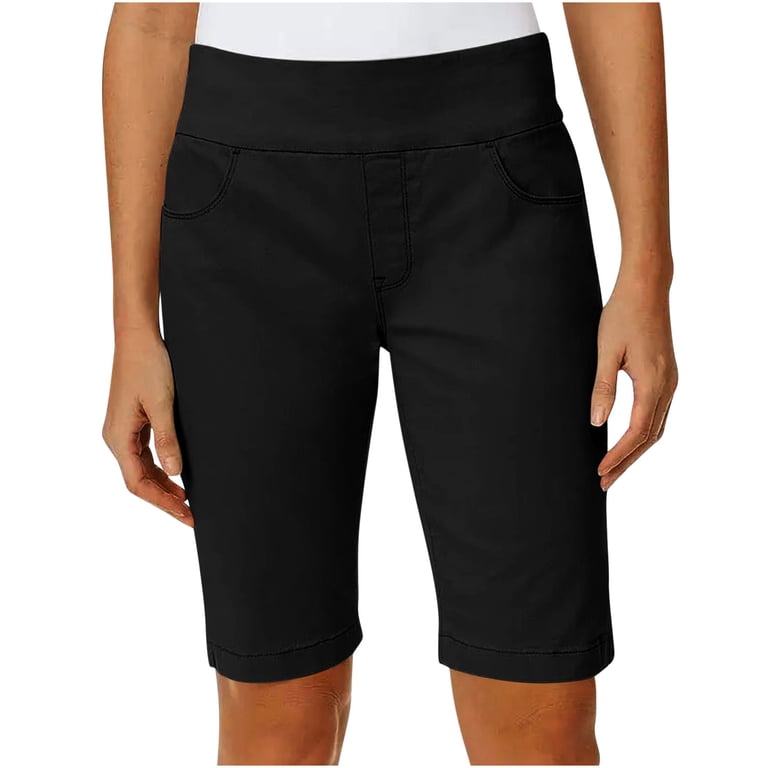 Womens Athletic Shorts 5 Inch Inseam Women's Pull on Bermuda Short