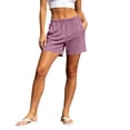 thumbnail image 1 of Womens Athletic Shorts Bermuda 6" High Waisted Hiking Shorts with Pockets Casual Summer Quick Dry Wear for Women Golf Purple XL(XL), 1 of 6