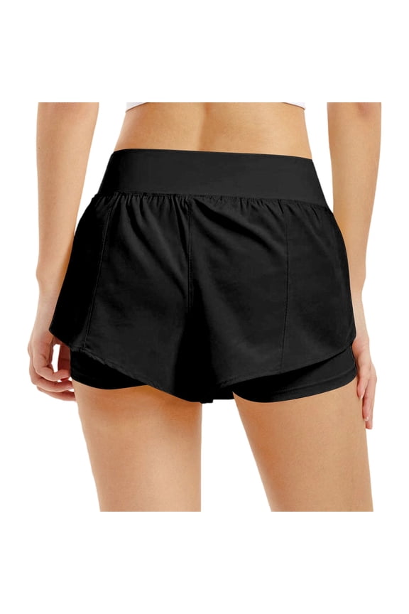 Womens Athletic Shorts Versatile Breathable Liner Faux Summer Clothes for Women,Black,M
