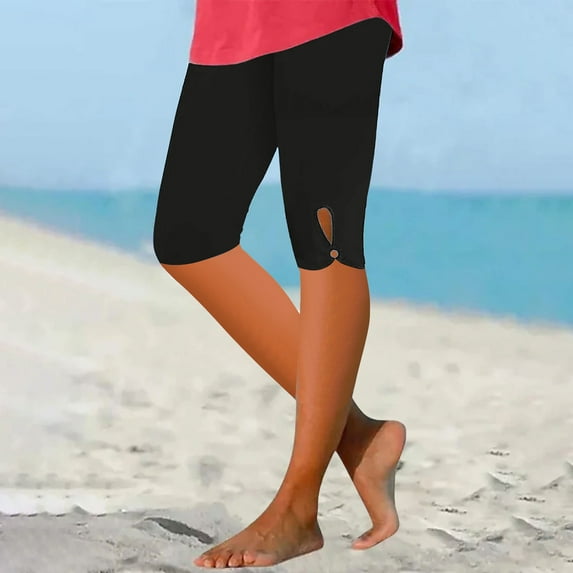 Womens Athletic Sports Yoga Capris Shorts Summer High Waist Solid Slim Fitting Pants Running Walking Women's Casual Pants