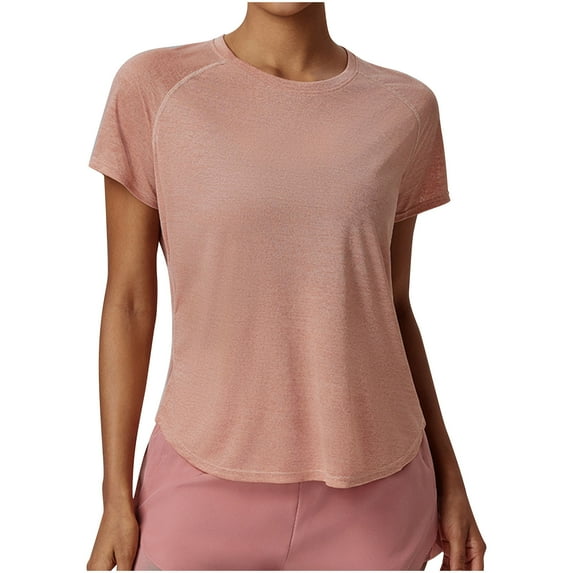 Womens Athletic T-Shirts, Short Sleeve Shirts for Women Summer Outdoor Quick Dry Yoga Crewneck Workout Tops