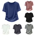 thumbnail image 1 of Womens Athletic Tops Designer T Shirt With Waist And Fit For A Casual Womens Summer Spring Tunic Blouse Blue M, 1 of 4