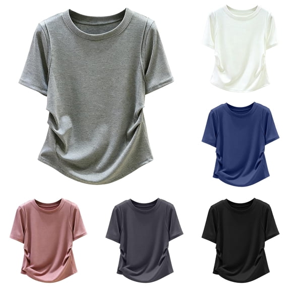 Womens Athletic Tops Designer T Shirt With Waist And Fit For A Casual Womens Summer Spring Tunic Blouse Gray XXL