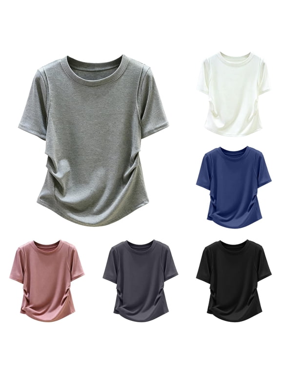 Womens Athletic Tops Designer T Shirt With Waist And Fit For A Casual Womens Summer Spring Tunic Blouse Yellow M