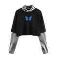 thumbnail image 1 of Womens Athletic Tops Juniors Graphic Tops Casual Fit Top Casual Raglan Tee Light Long Sleeve Women Shirts Short Sleeve Long Turtleneck Women Spandex T Shirt T Short Shirt Workout Blue S, 1 of 4