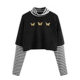 thumbnail image 1 of Womens Athletic Tops Juniors Graphic Tops Casual Fit Top Casual Raglan Tee Light Long Sleeve Women Shirts Short Sleeve Long Turtleneck Women Spandex T Shirt T Short Shirt Workout Yellow L, 1 of 4