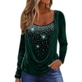 thumbnail image 1 of Womens Athletic Tops Long Sleeve Compression Shirt Women Short Sleeve T Shirts Womens Long T Shirts Pack Sleeved Sleeves Women Loose Workout Shirt And Set Green XXL, 1 of 5