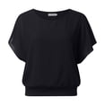 thumbnail image 1 of Womens Athletic Tops Shirts Fashion Tank O Neck Lace Sleeve Loose Womens Clothes,Black,L, 1 of 5