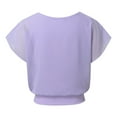 thumbnail image 1 of Womens Athletic Tops Shirts Fashion Tank O Neck Lace Sleeve Loose Womens Tee Shirts,Purple,2XL, 1 of 6