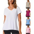 thumbnail image 1 of Womens Athletic Tops Tee Long Sleeved Tees for Women Long Sleeve Tees Womens Loose Fit Workout Shirts Loose Casual Tee Women Sleeve Lightweight T Shirts Top Work Shirt Short White S, 1 of 9