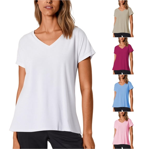 Womens Athletic Tops Tee Long Sleeved Tees for Women Long Sleeve Tees Womens Loose Fit Workout Shirts Loose Casual Tee Women Sleeve Lightweight T Shirts Top Work Shirt Short White S