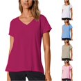 thumbnail image 1 of Womens Athletic Tops Tee Long Sleeved Tees for Women Long Sleeve Tees Womens Loose Fit Workout Shirts Loose Casual Tee Women Sleeve Lightweight T Shirts Top Work Shirt Short Red XXL, 1 of 9