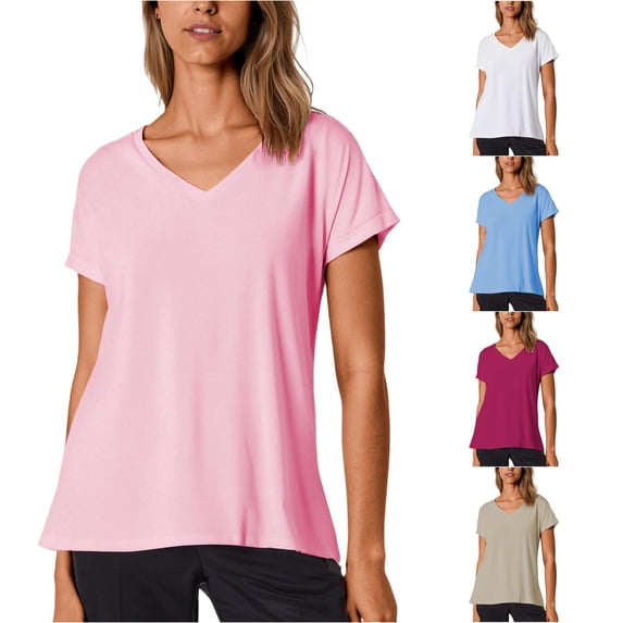 Womens Athletic Tops Tee Long Sleeved Tees for Women Long Sleeve Tees Womens Loose Fit Workout Shirts Loose Casual Tee Women Sleeve Lightweight T Shirts Top Work Shirt Short Pink XXL