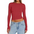 thumbnail image 1 of Womens Athletic Tops Valentines Day Shirts for Women Shirt Women Cold Gear Girls Shirts Long Sleeve Solid T Shirt Loose Athletic Tees Fashion Womens T Loose Tops Summer Solid Tee Red XL, 1 of 4