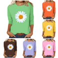 thumbnail image 1 of Womens Athletic Tops Women's Casual Loose 3/4 Sleeve Print T Shirt Green L, 1 of 5