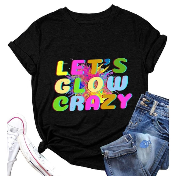 Womens Athletic Tops Women's Spring and Summer Round Neck Short Sleeve Tee for Everyday Casual Wear Comfortable Fashionable Fit Top for Women Black XL