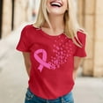 thumbnail image 1 of Womens Athletic Tops Women's T-Shirts Stylish Printed Short Sleeve O Neck Top for Everyday Casual Wear Red XXL, 1 of 1