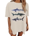 thumbnail image 1 of Womens Athletic Tops Women's T-Shirts Women's Oversized Top Loose Short Sleeve T Shirt for Everyday Comfort and Effortless Style Beige XL, 1 of 4