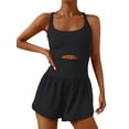 thumbnail image 1 of Womens Athletic Workout Romper Summer Cut Out Running  one-piece  Exercise Short Jumpsuits One Piece Outfits Gym Yoga Clothes, 1 of 6