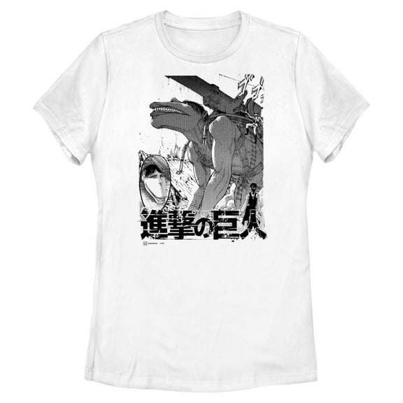 Womens Attack on Titan Cart Titan Panels T Shirt