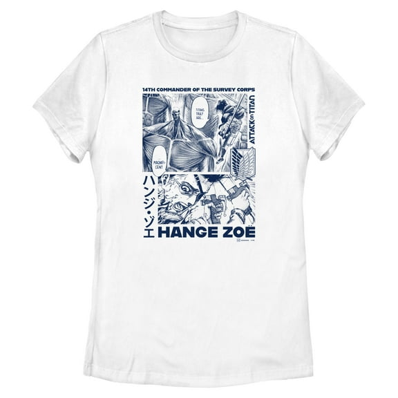 Womens Attack on Titan Hange Zoe Panels T Shirt