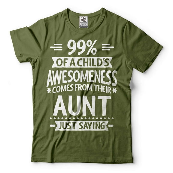 Womens Aunt Shirt Funny Auntie Shirt Gift for Aunt Funny Auntie Gift Aunt Shirt Funny Auntie Shirt (Large Military Green)
