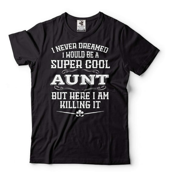 Womens Aunt T Shirt Super Cool Aunt Shirt Auntie Gifts Auntie Tee New Aunt Gift Aunt Birthday Tee (4X-Large Black)