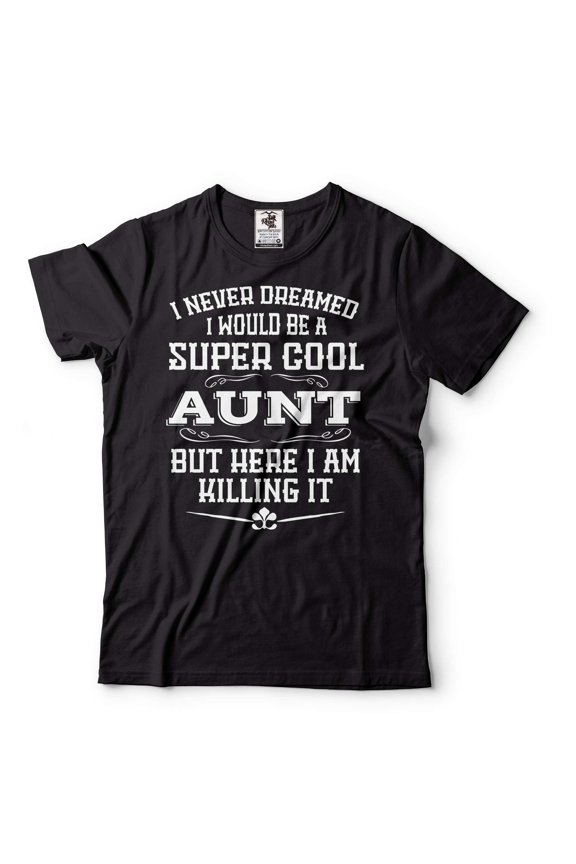 Womens Aunt T Shirt Super Cool Aunt Shirt Auntie Gifts Auntie Tee New Aunt Gift Aunt Birthday Tee (X-Large Black)