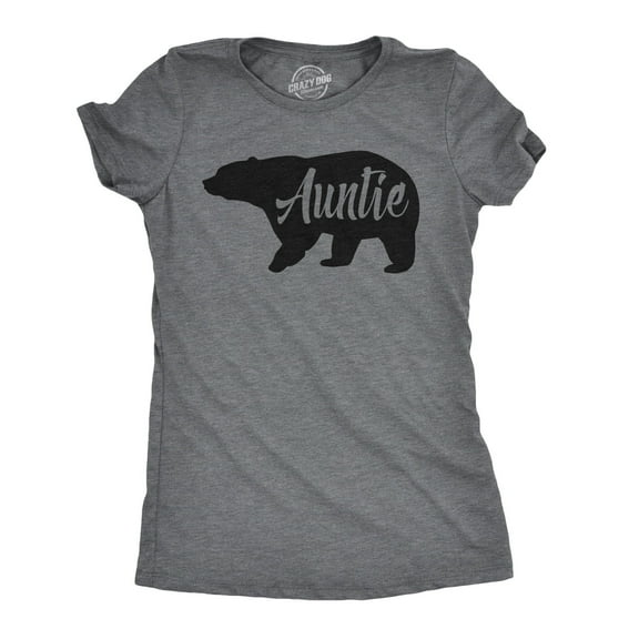 Womens Auntie Bear T Shirt Cute Adorable Family Tee for Ladies Womens Graphic Tees