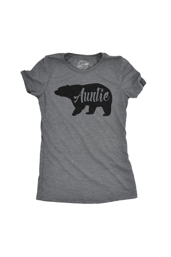 Womens Auntie Bear T Shirt Cute Adorable Family Tee for Ladies Womens Graphic Tees