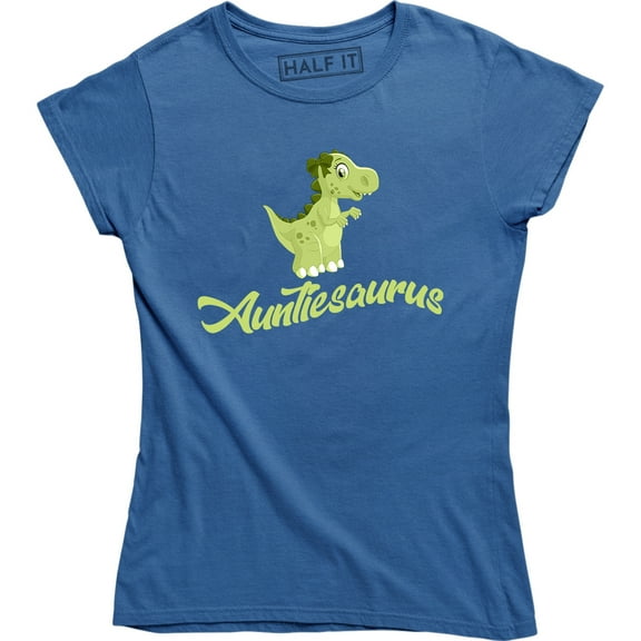 Womens Auntiesaurus Funny Kids Gift for Aunt Cute Dinosaur Top T-Shirt