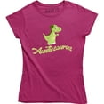thumbnail image 1 of Womens Auntiesaurus Funny Kids Gift for Aunt Cute Dinosaur Top T-Shirt, 1 of 4